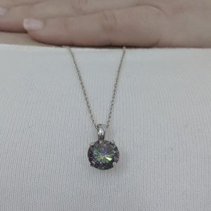 Swarovski crystal dark rainbow pendant